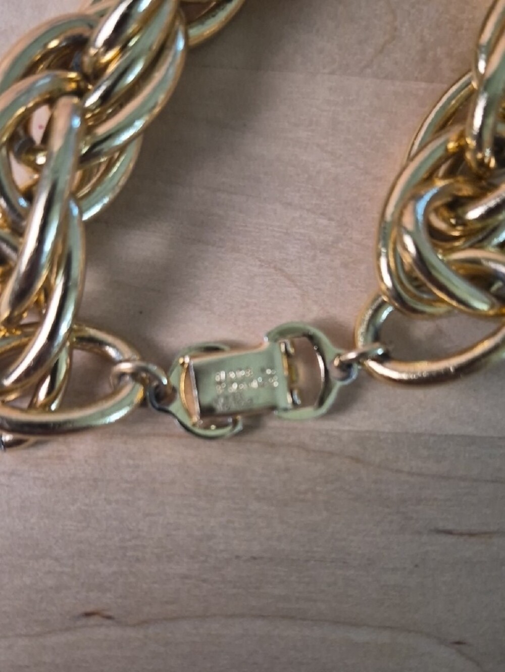 Gold-Tone Chunky Link Necklace - Fine Chain And Chunky Bracelet - Picture 3 of 14